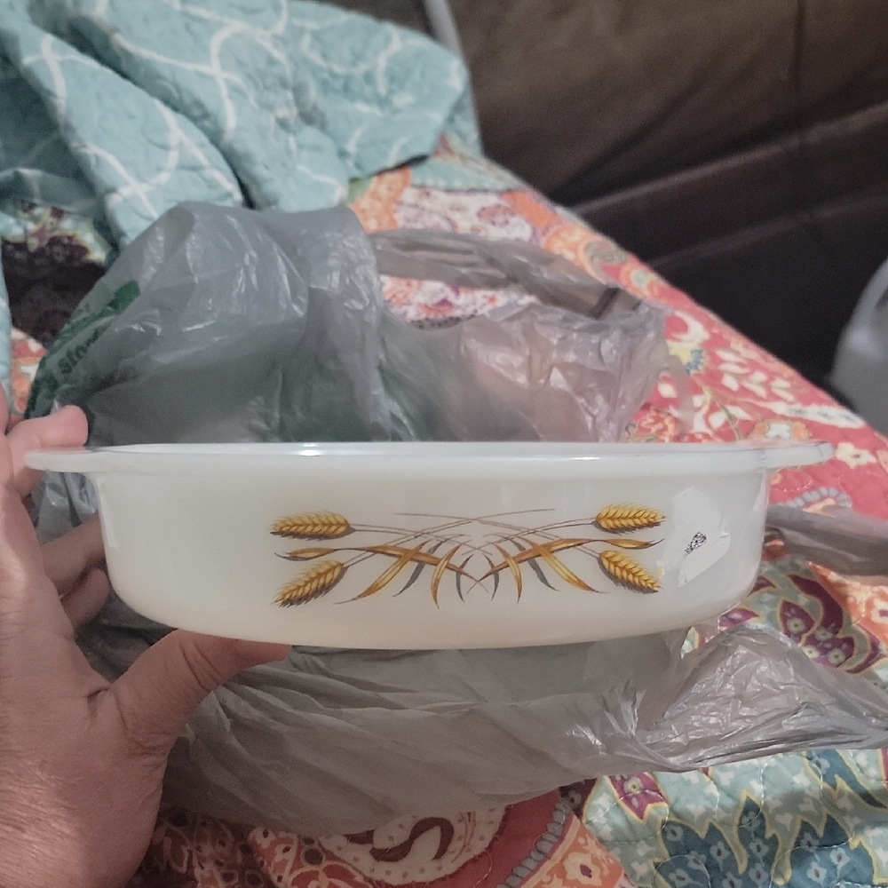 Wheat Design White Bakeware Dish